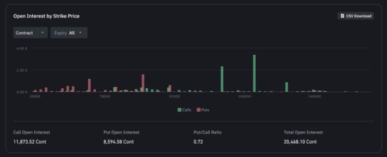 Bitcoin Options Market Shows Bullish Bias – Heavy Put Positions Signal Caution, Volatility Ahead