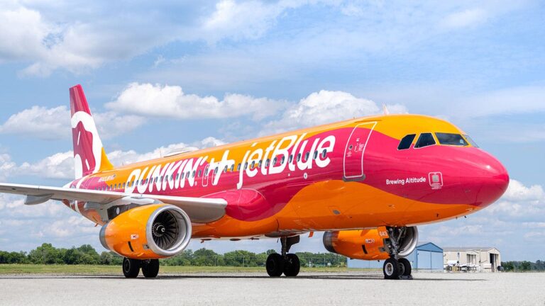 JetBlue plane gets Dunkin-themed special livery to celebrate long partnership